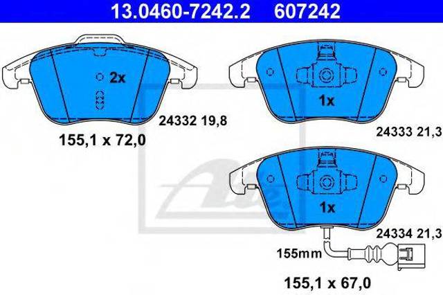 Тормозні колодки 7N0698151 VAG