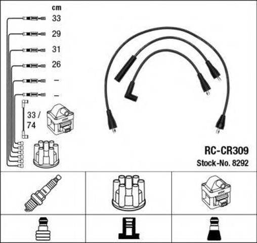 Дріт високовольтні, комплект 8292 NGK
