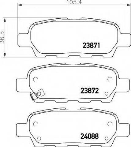 Колодки гальмові задні, дискові 8DB355010241 HELLA