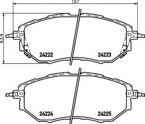 Колодки гальмівні передні, дискові 8DB355012031 HELLA