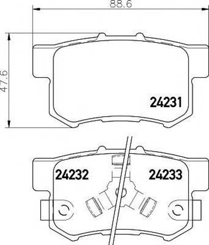 Колодки гальмівні задні, дискові 8DB355012061 HELLA