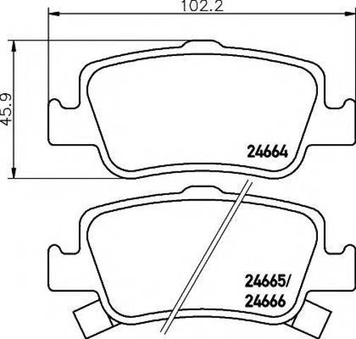 Задні дискові колодки 8DB355013571 HELLA