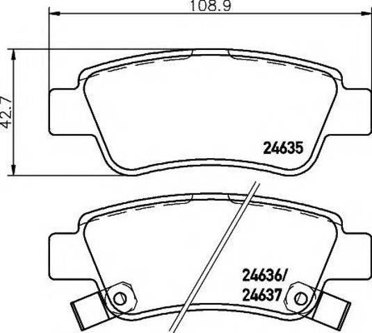 Задні дискові колодки 8DB355013591 HELLA