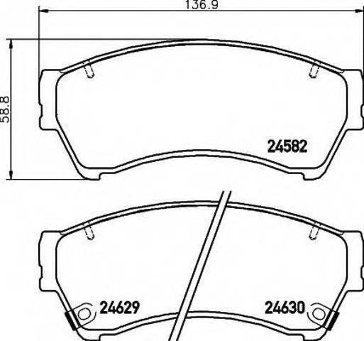 Передні гальмівні колодки 8DB355013761 HELLA