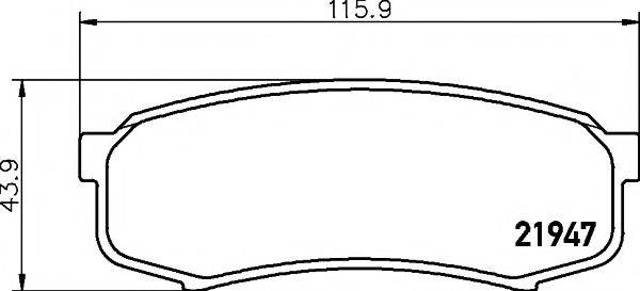 Колодки гальмові задні, дискові 8DB355016831 HELLA
