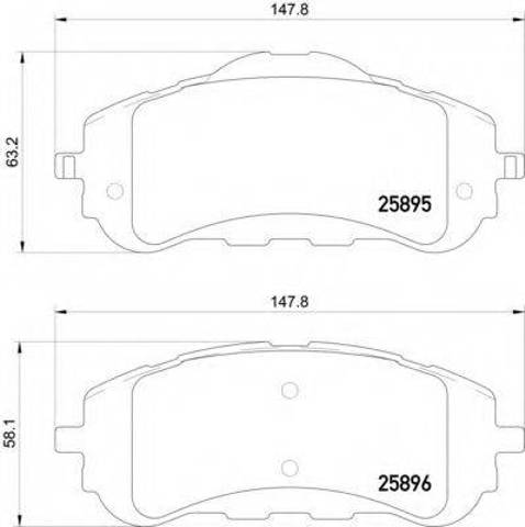 Передні гальмівні колодки 8DB355021321 HELLA