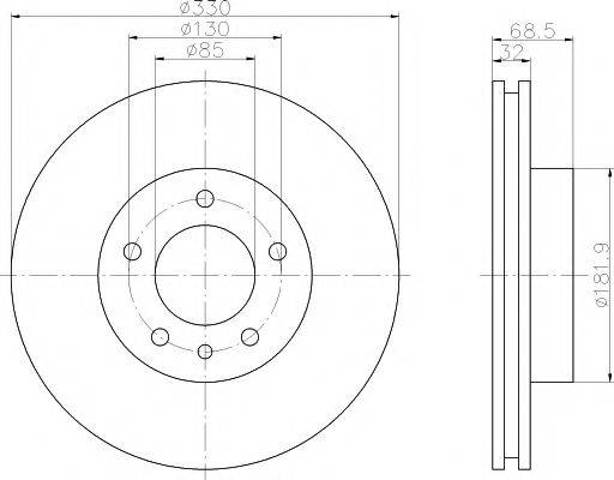 Гальмо дискове переднє 8DD355109721 HELLA
