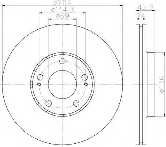 Гальмо дискове переднє 8DD355111571 HELLA
