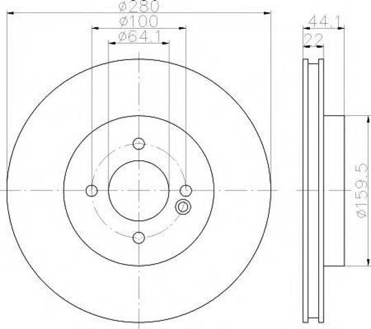 Гальмо дискове переднє 8DD355113751 HELLA