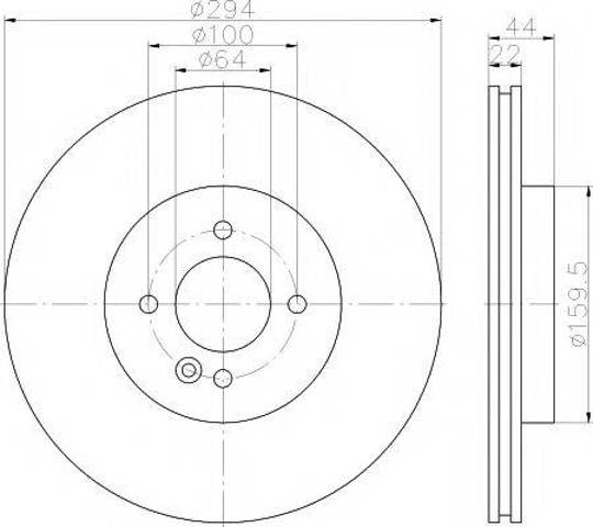 Гальмо дискове переднє 8DD355115871 HELLA