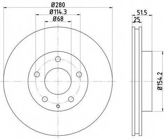 Диск переднього гальма 8DD355120441 HELLA