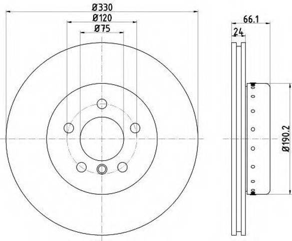 Диск переднього гальма 8DD355120661 HELLA