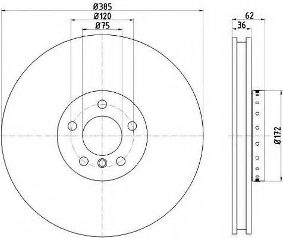 Гальмо дискове переднє 8DD355120721 HELLA