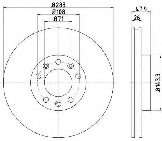 Гальмо дискове переднє 9803918180 PEUGEOT