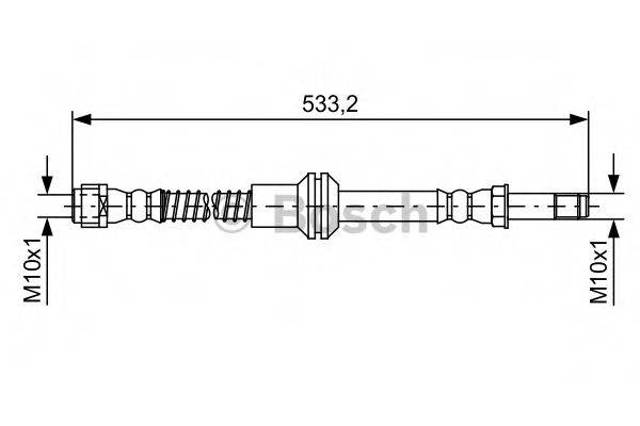 Гнучка гальмівна трубка передня A2124200648 MERCEDES