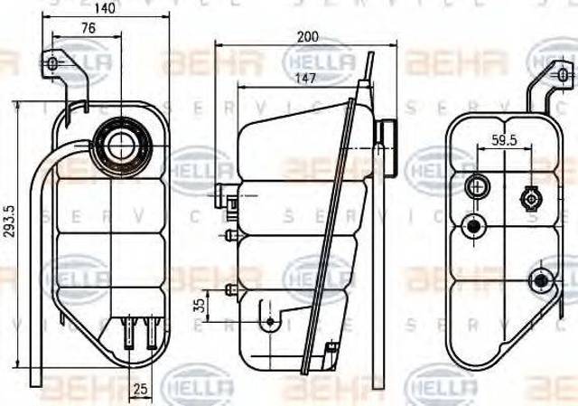 Водяний бачок системи охолодження A2205000049 MERCEDES