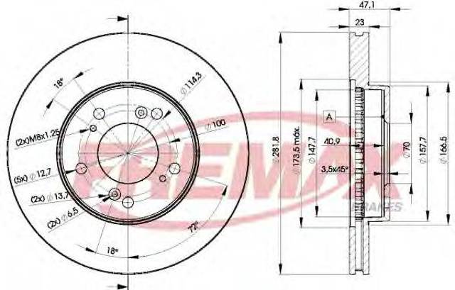 Диск гальмівний передній BD2586 FREMAX