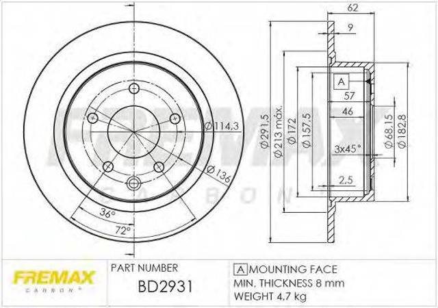 Диск гальмівний задній BD2931 FREMAX