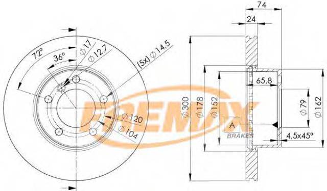 Диск гальмівний передній BD3405 FREMAX