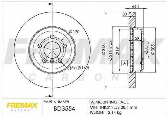 Ротор гальмівний BD3554 FREMAX