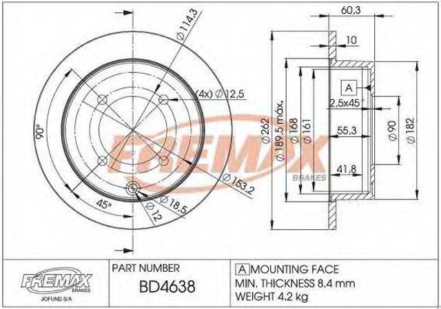 Задні дискові гальма BD4638 FREMAX