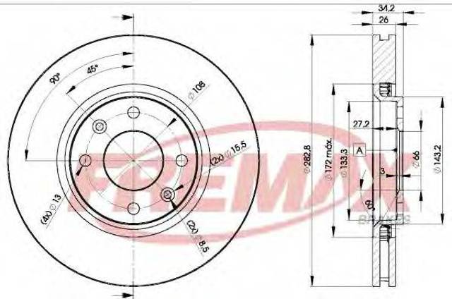 Гальмо дискове переднє BD4752 FREMAX