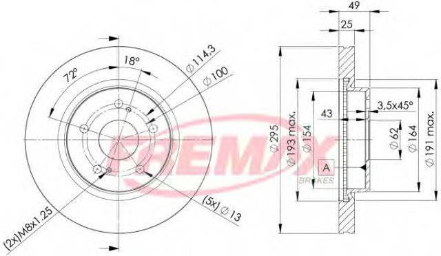 Гальмо дискове переднє BD4803 FREMAX