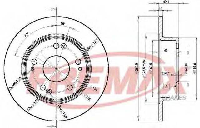 Диск гальмівний задній BD5252 FREMAX