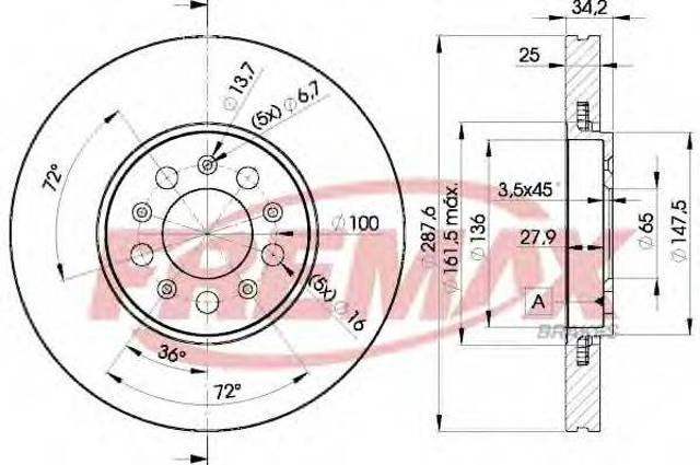Диск гальмівний передній BD5604 FREMAX