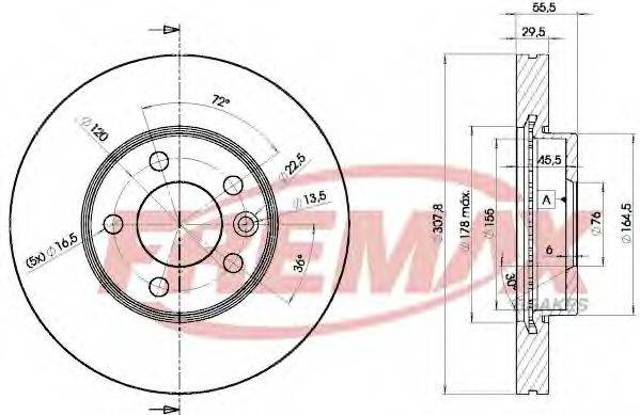 Диск переднього гальма BD6153 FREMAX