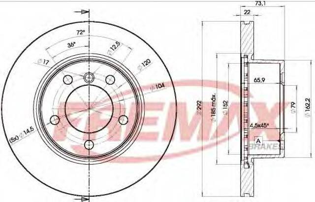 Диск переднього гальма BD6464 FREMAX