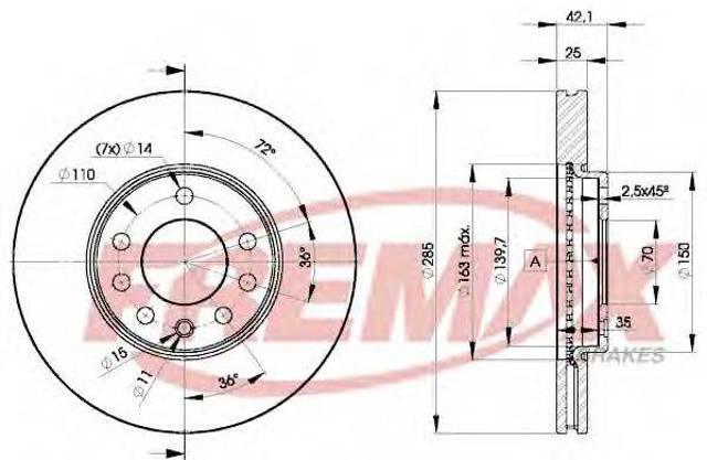 Диск переднього гальма BD9003 FREMAX