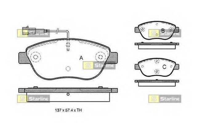 Гальмівні колодки BDS324 STARLINE