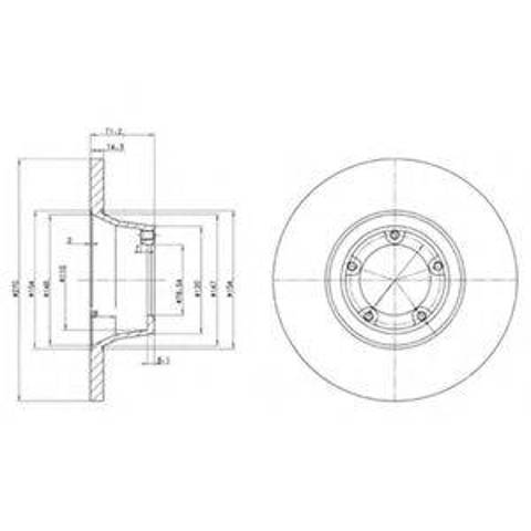 Диск переднього гальма BG2157 DELPHI