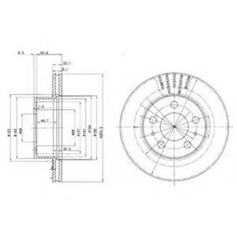 Диск переднього гальма BG2207 DELPHI