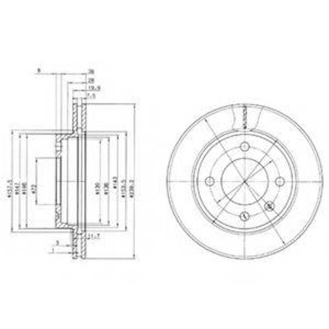 Гальмо дискове переднє BG2273 DELPHI
