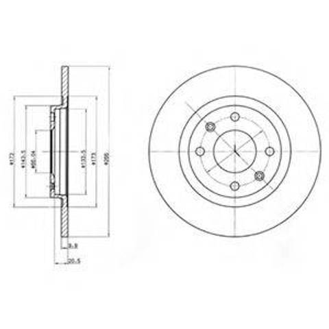Гальмо дискове переднє BG2308 DELPHI