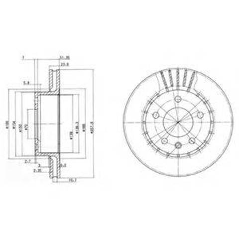 Гальмо дискове переднє BG2384 DELPHI