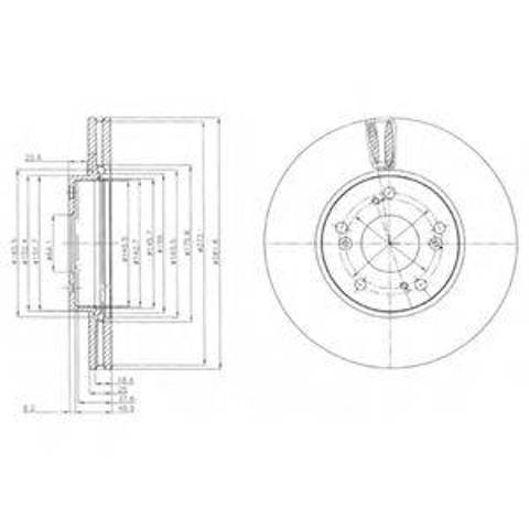 Диск переднього гальма BG4119 DELPHI