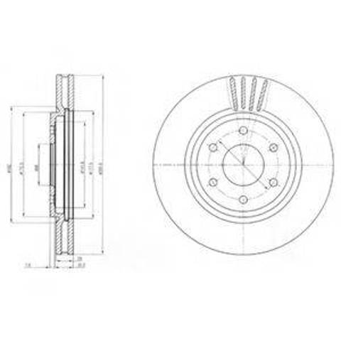 Гальмо дискове переднє BG4205 DELPHI