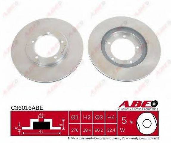 Диск переднього гальма C36016ABE ABE