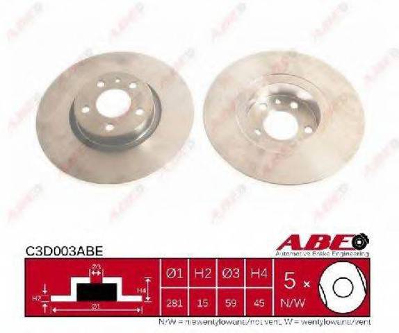 Диск переднього гальма C3D003ABE ABE