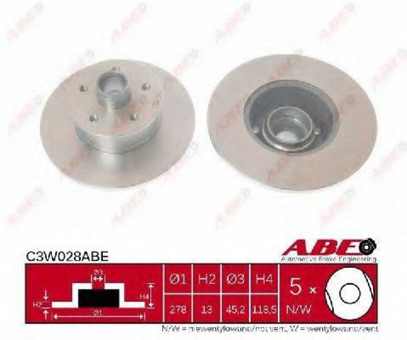 Диск гальмівний передній C3W028ABE ABE