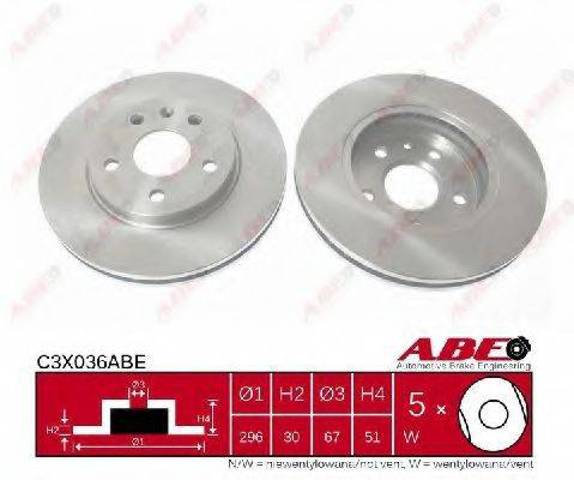 Диск переднього гальма C3X036ABE ABE
