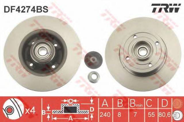 Гальмівний диск з підшипником DF4274BS