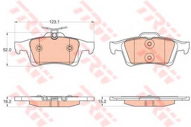 Задні дискові колодки GDB2033 TRW