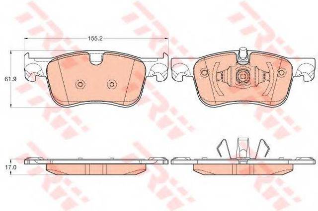 Передні гальмівні колодки GDB2062 TRW