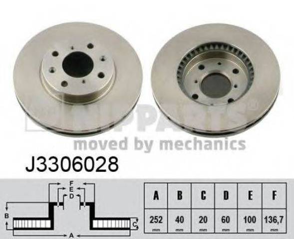 Гальмо дискове переднє J3306028 NIPPARTS