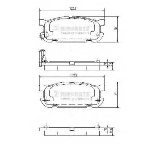 Комплект задніх колодок J3613015 NIPPARTS