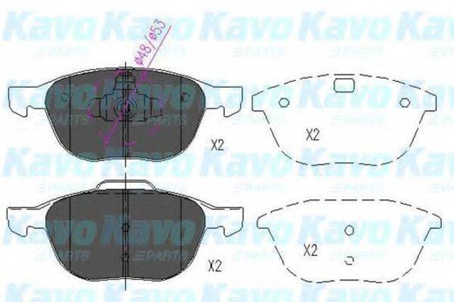 Тормозні колодки KBP4513 KAVO PARTS